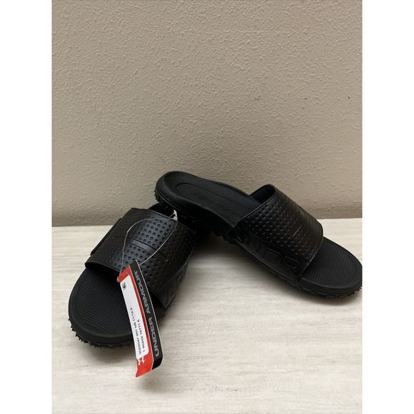 Under Armour 3025047 001 Men Sz 11 Fat Tire Sway Slides Black Michelin Tread - Picture 3 of 8